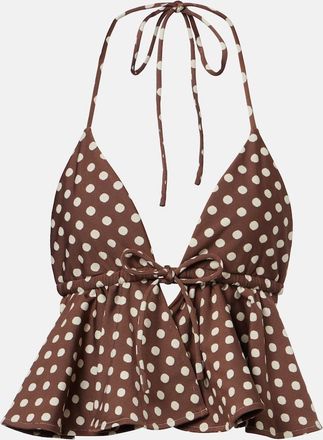 Montce Swim Emma ruffled polka-dot top