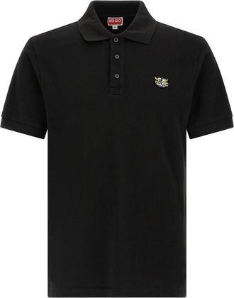 Kenzo Black Embroidered Polo T-Shirt