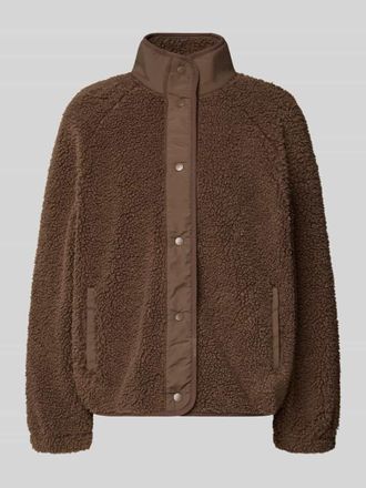 Jake*s Casual Sweatjacke mit Teddyfell in Dunkelbraun, Gr&ouml;&szlig;e XL
