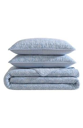 Nautica Floral Park Cotton Quilt Set in Blue at Nordstrom Rack, Size King