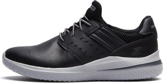 Skechers Mens Delson 3.0 Ezra Sneaker,Black Leather,9.5 UK