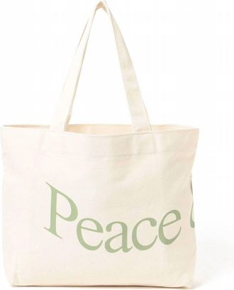 Museum of Peace and Quiet Mens Wordmark Tote Bag In Beige
