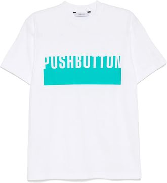 pushBUTTON T-shirt con logo - Bianco