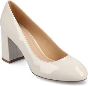Journee Collection Seraphina Pump in Patent/Bone at Nordstrom Rack, Size 9.5