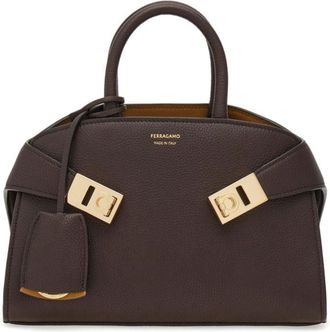 Ferragamo small Hug tote bag - women - CALFSKIN/Lambskin/CALFSKIN - One Size - Brown