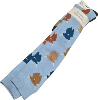 Generic Highland Cow Wellington Boot Socks, Light Blue, Size 4-8