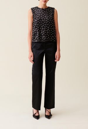 Claudie Pierlot Top noir sequins brod&eacute;s dos ouvert