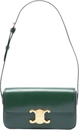 Celine Pre-owned Vintage Schoudertas - Dames - Vintage Schoudertas - Groen - ONE Size - Leer - Vintage