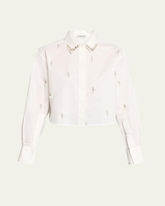 SIMKHAI Renata Embellished Cropped Shirt