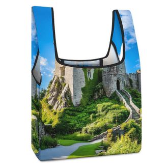 Generic Blarney Castle County Cork Ireland Shopping Bag Reusable Grocery Tote Bag Foldable Handbag for Travel Picnic