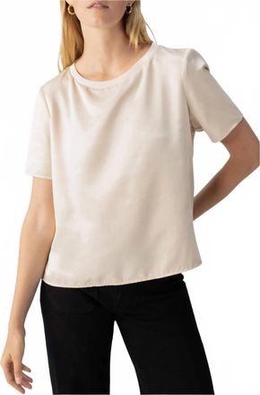 Sanctuary Timeless Satin Tee In Toasted Almond