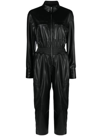 Stella McCartney Jumpsuit van imitatieleer - Zwart
