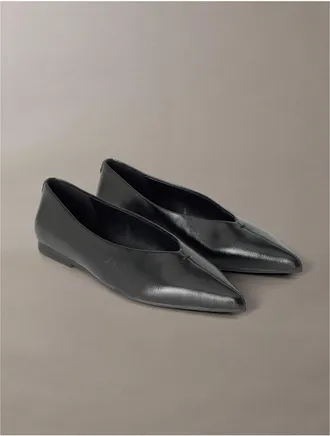 Calvin Klein Womens Gemeen Pointed Flats - Black - 6H