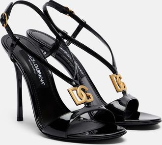 Dolce & Gabbana DG patent leather slingback sandals