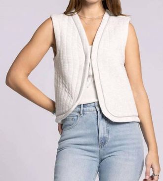 Thread & Supply Joplin Quilted Knit Vest In Ivory