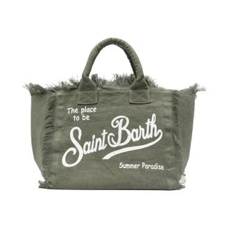 MC2 Saint Barth Tote Bags, female, Green, Size: ONE SIZE Vanity Linen 52
