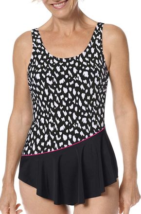 Amoena Amoena Womens Manila Sarong Swimsuit Pocketed Mastectomy Swimwear Black/White One Piece, 40D