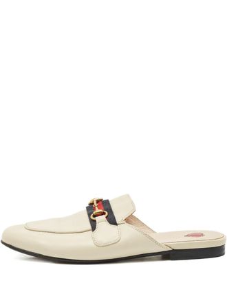 Gucci Princetown Horsebit leather mules - women - Calf Leather/Calf Leather/Calf Leather/Rubber - 38 - Neutrals