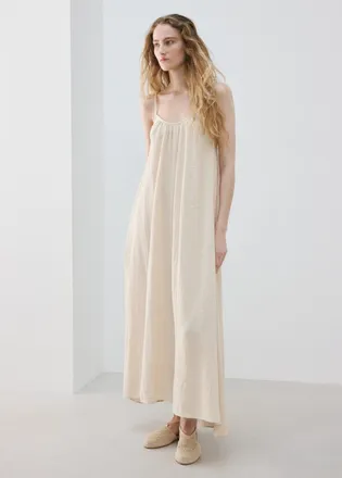 Mango Abito lungo chiffon grezzo - Donna - S - MANGO