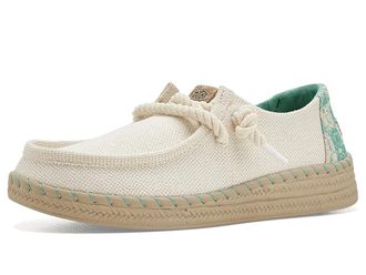 Hey Dude Wendy Espadrille Hibiscus Womens Flat Shoes Egret/Multi : 11 M