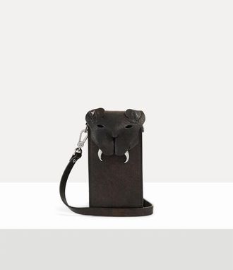 Vivienne Westwood Tiger Phone Bag Leather Dark-brown One Size Unisex