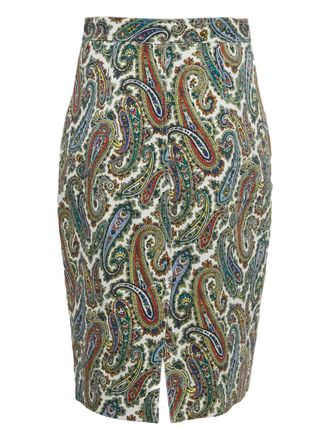 Diane Von F&uuml;rstenberg paisley zip-fastening pencil skirt - Green