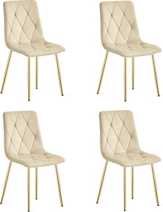 OEM Silla Libra - Terciopelo Beige Claro / Patas Doradas X 4