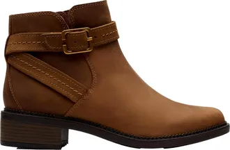 Clarks Maye Strap Ankle Boot Dark Tan 26168079 Womens