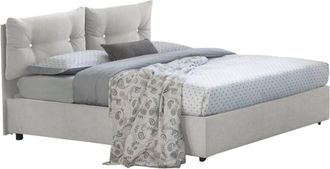 Dmora Dmora - Letto piazza e mezza Djankt, Letto contenitore con rivestimento in tessuto, 100% Made in Italy, Apertura frontale, adatto per materasso Cm