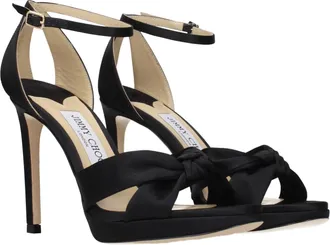 Jimmy Choo London Satin Platform Heel Sandal - Black