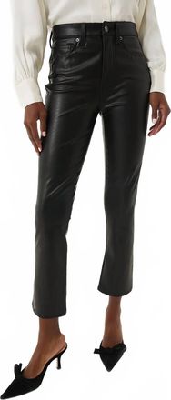 Veronica Beard Carly Vegan Leather Kick Flare Jeans In Black