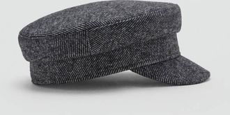 Mango Cappello da marinaio misto lana grigio medio vigor&eacute; - Donna - S - MANGO