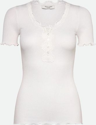Rosemunde Womens Beatha short sleeve button t shirt - White - Size: 18/16