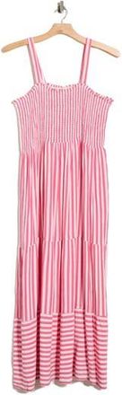 Boho Me Stripe Tiered Cover-Up Maxi Dress in Pink Stripe at Nordstrom Rack, Size 1X