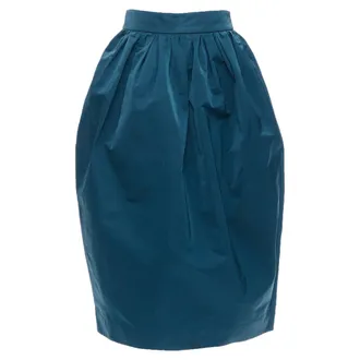 Rochas teal blue high waist full bubble midi cocktail skirt IT38 XS