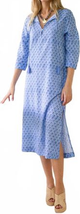 Marea Unlined Lightweight Button Tunic In Atlantic Daisy