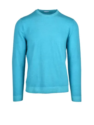 Malo Aqua Green Virgin Wool Crewneck Pullover
