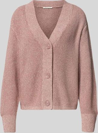 Tom Tailor Denim Regular Fit Strickjacke aus Baumwoll-Mix in Altrosa, Größe L