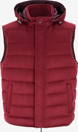 Maurizio Baldassari &Auml;rmellose Daunenjacke mit Kapuze aus Kaschmir