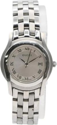 Gucci Pre-owned Watches, female, Gray, Size: ONE SIZE Pre-owned Stainless Steel Watch