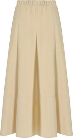 Max Mara Ribes Rok - Dames - Midirokken - Beige - S - Katoen - Rokken