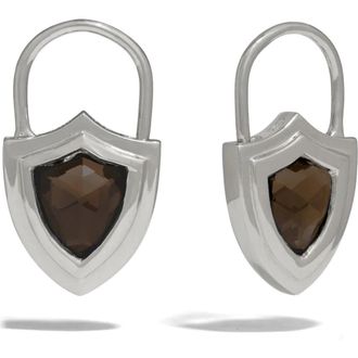 Awe Inspired Shield Huggie Earrings in 925 Sterling Silver at Nordstrom