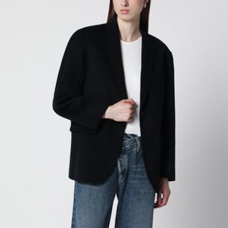 Anine Bing Blazer Quinn oversize in lana e cashmere nero