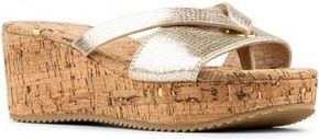 Donald J Pliner Sotira Platform Wedge Sandal in Platino at Nordstrom Rack, Size 8.5