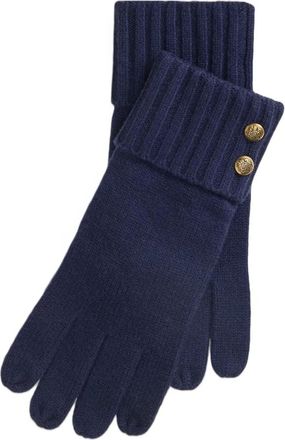 Ralph Lauren Guanti in maglia con bottoni a scudo - - Accessories - Donna - Blu - ONE SIZE