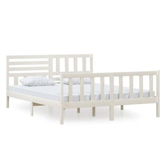 Berkfield Home Bed Frame White Solid Wood 160x200 cm