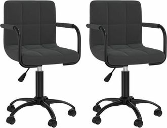 vidaXL Vidaxl - Sillas De Comedor Giratorias 2 Uds Terciopelo Negro