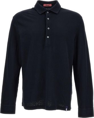 Drumohr Cotton-Linen Blend Polo Shirt with French Collar