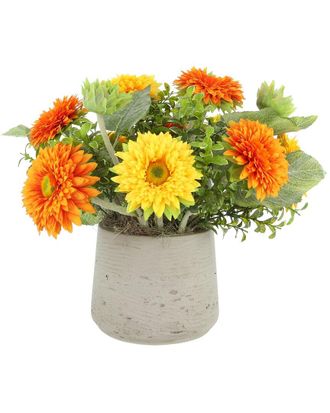 Creative Displays Inc. Handmade Faux Sunflower Arrangement In Fiberstone Pot