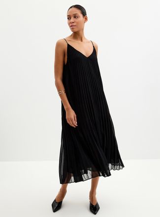 Contemporaine Womens Pleated chiffon midi dress